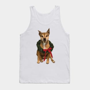 Pitbull with Holiday Wreath Tank Top